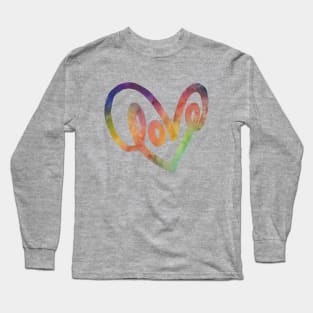 Rainbow Heart Love Handlettering © 2022 GraphicLoveShop Long Sleeve T-Shirt